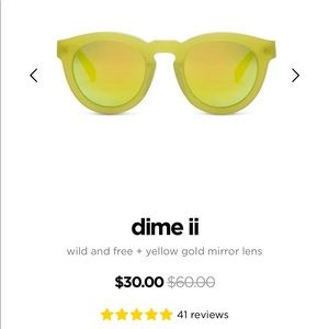 Yellow sunglasses with mirror lens